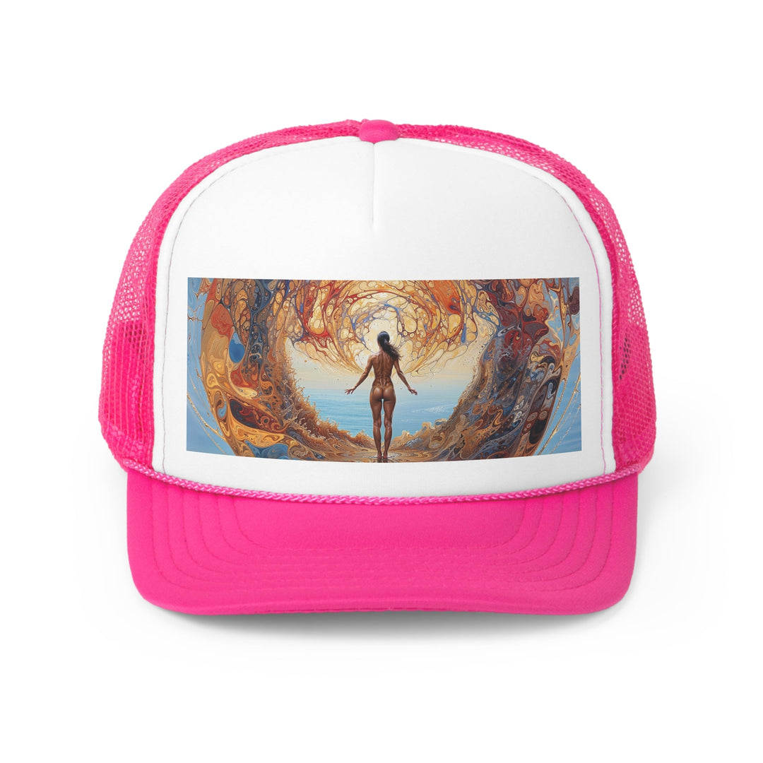 Ethereal Swirls Journey - Trucker Hat - Hats - g(0D·IO) - Pink - One size -