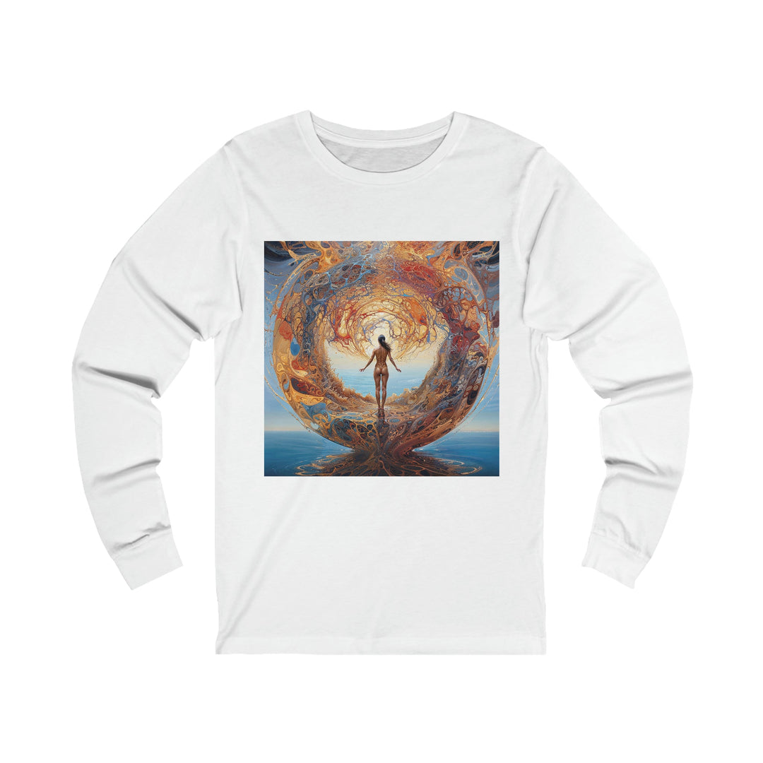 Ethereal Swirls Journey - Unisex Jersey Long Sleeve Tee - Long-sleeve - g(0D·IO) - S - White -