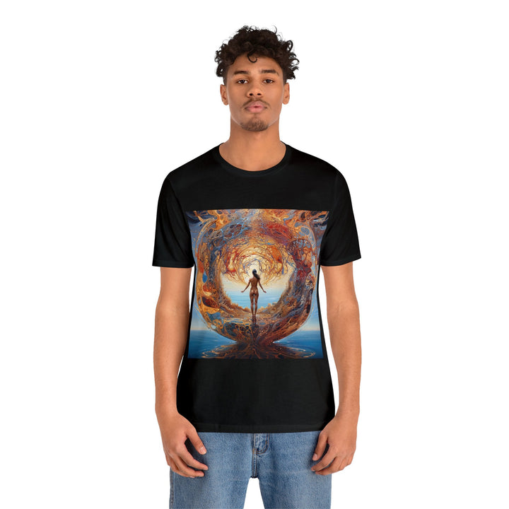 Ethereal Swirls Journey - Unisex Jersey Short Sleeve Tee - T-Shirt - g(0D·IO) - Black - S -