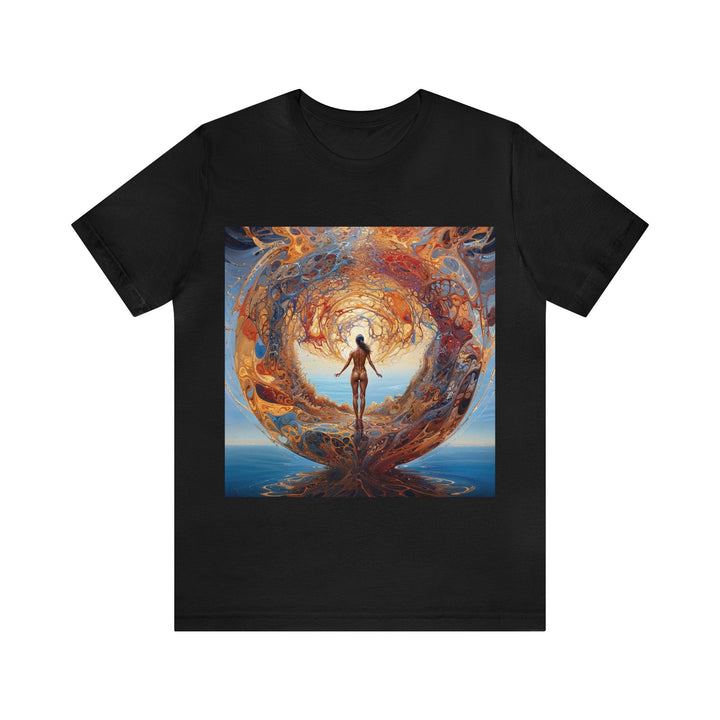 Ethereal Swirls Journey - Unisex Jersey Short Sleeve Tee - T-Shirt - g(0D·IO) - Black - S -