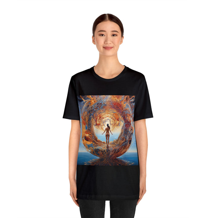 Ethereal Swirls Journey - Unisex Jersey Short Sleeve Tee - T-Shirt - g(0D·IO) - Black - S -