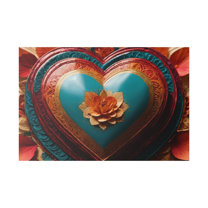 Floral Heart Embrace - Matte Canvas - Canvas - g(0D·IO) - 48″ x 32″ (Horizontal) - 0.75'' -