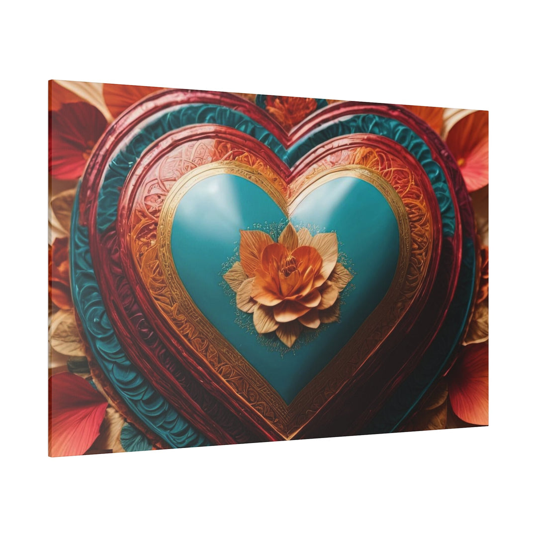 Floral Heart Embrace - Matte Canvas - Canvas - g(0D·IO) - 32" x 32" (Square) - 0.75'' -