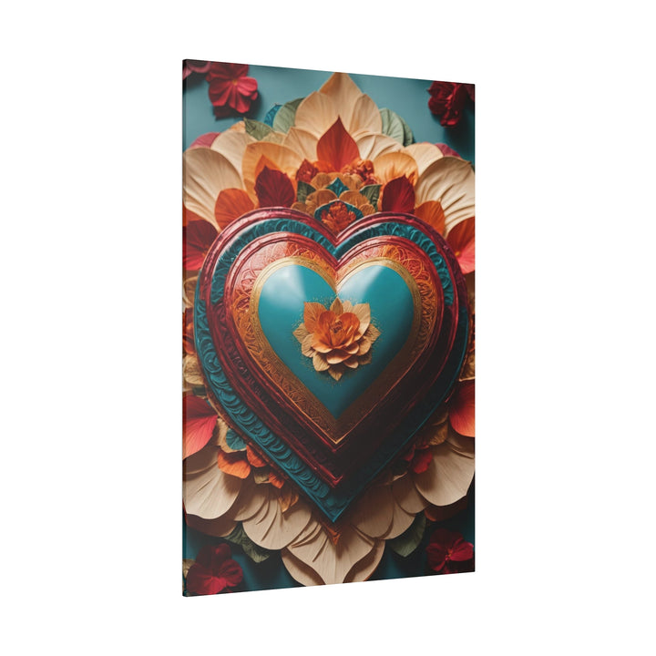 Floral Heart Embrace - Matte Canvas - Canvas - g(0D·IO) - 32" x 32" (Square) - 0.75'' -