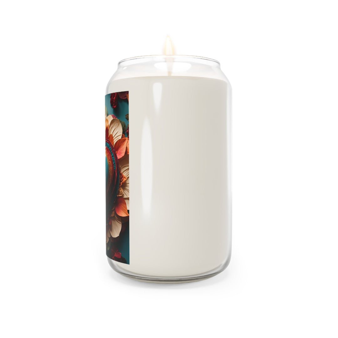 Floral Heart Embrace - Scented Candle - Home Decor - g(0D·IO) - Vanilla Bean - 13.75oz -