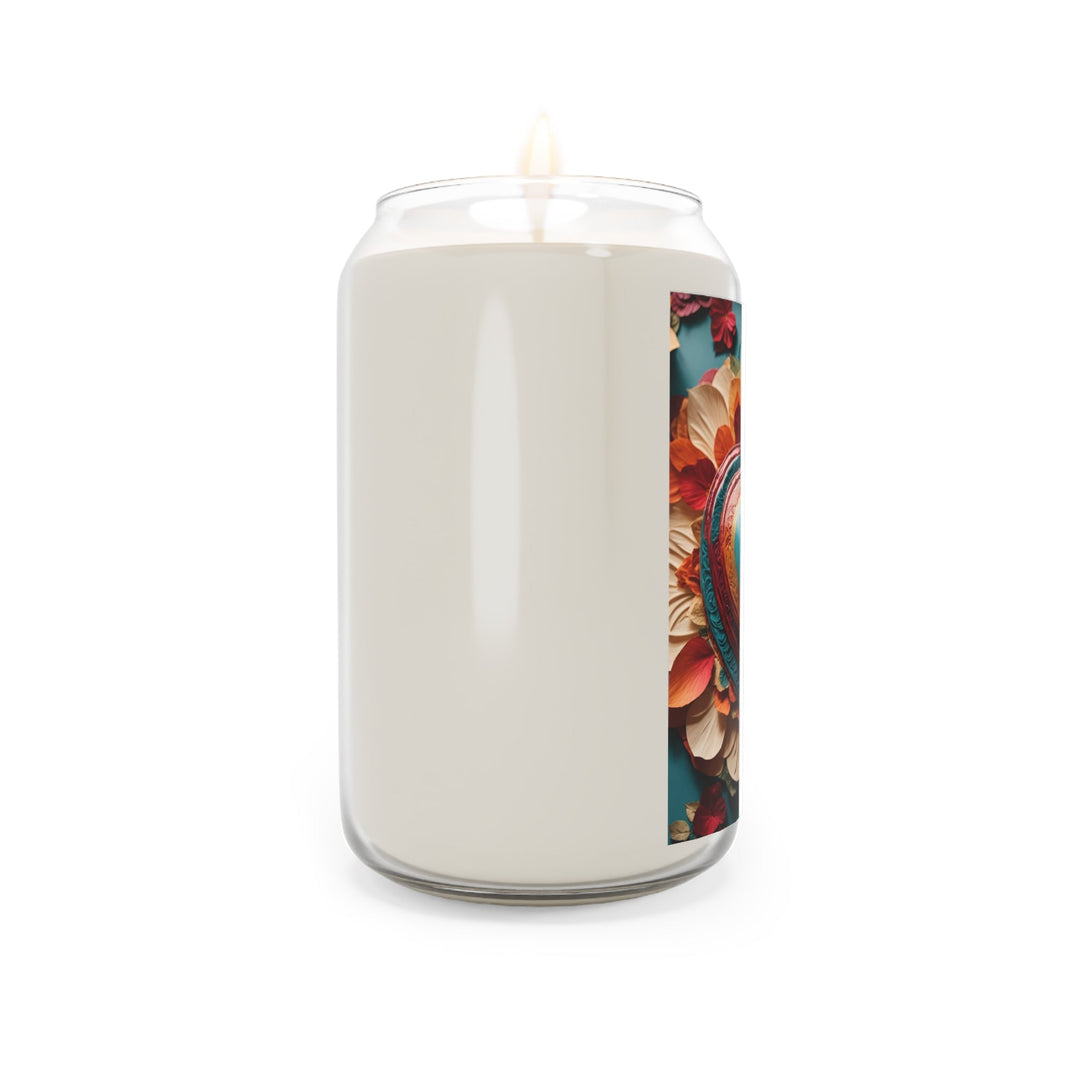 Floral Heart Embrace - Scented Candle - Home Decor - g(0D·IO) - Vanilla Bean - 13.75oz -