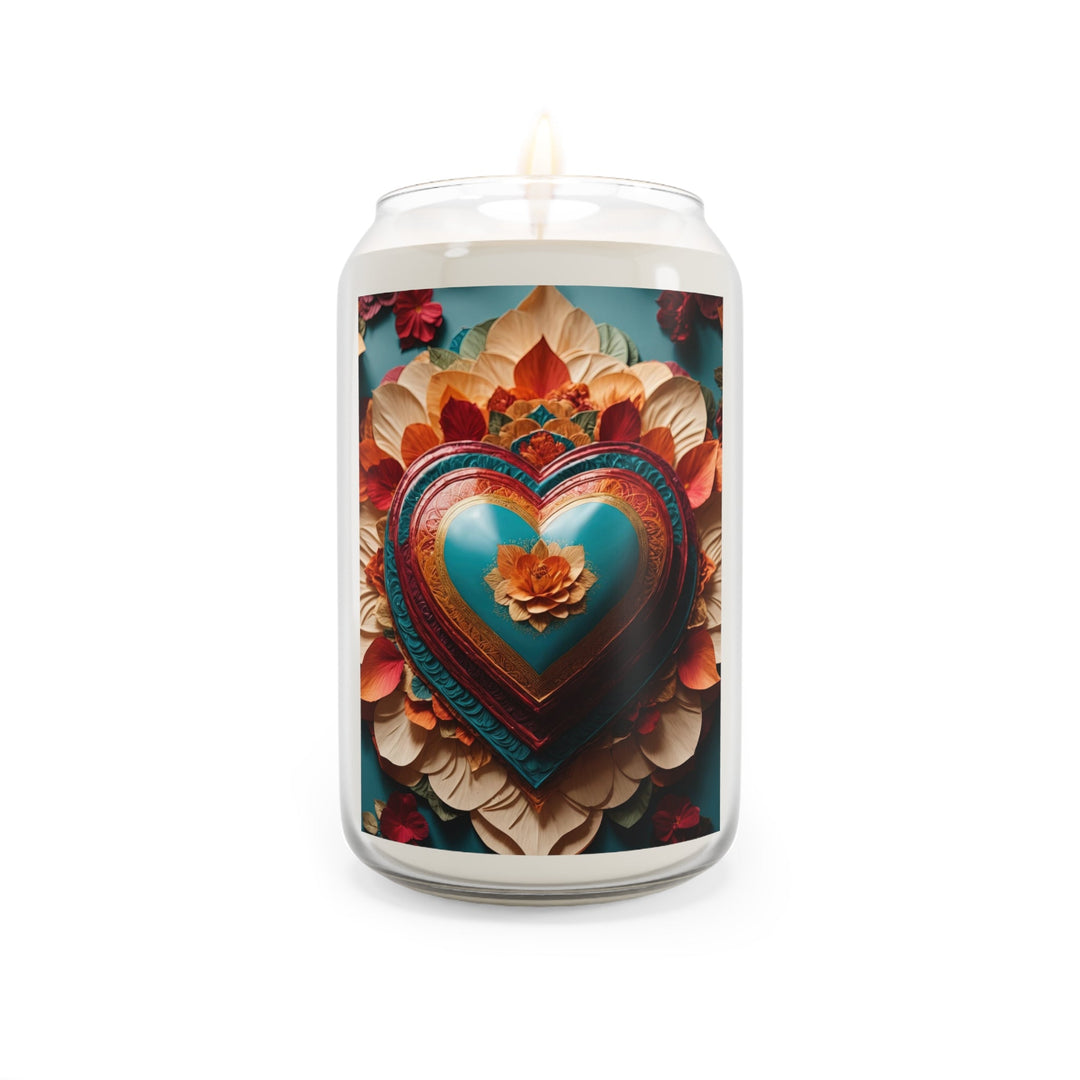 Floral Heart Embrace - Scented Candle - Home Decor - g(0D·IO) - Sea Breeze - 13.75oz -