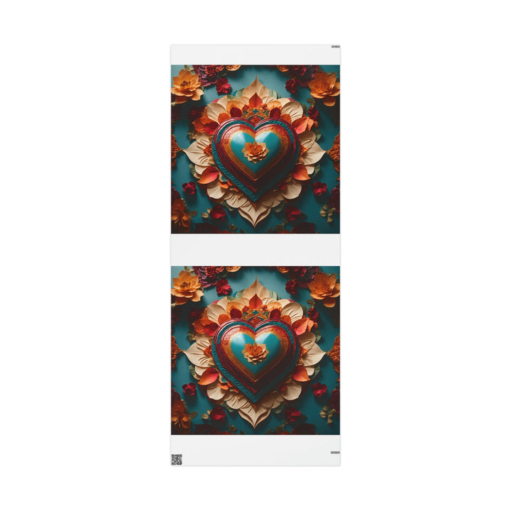 Floral Heart Embrace - Wrapping Paper - Home Decor - g(0D·IO) - 30'' x 72'' - Matte -