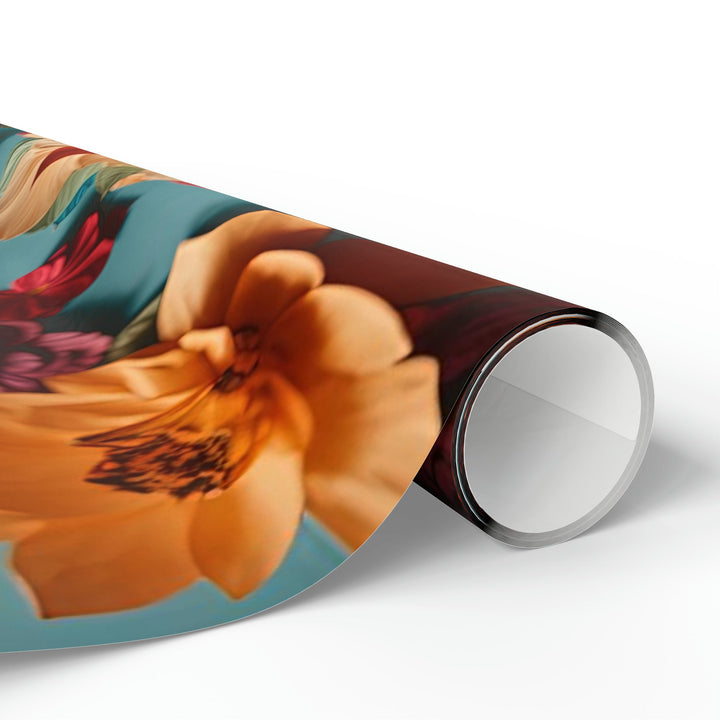 Floral Heart Embrace - Wrapping Paper - Home Decor - g(0D·IO) - 30'' x 72'' - Matte -