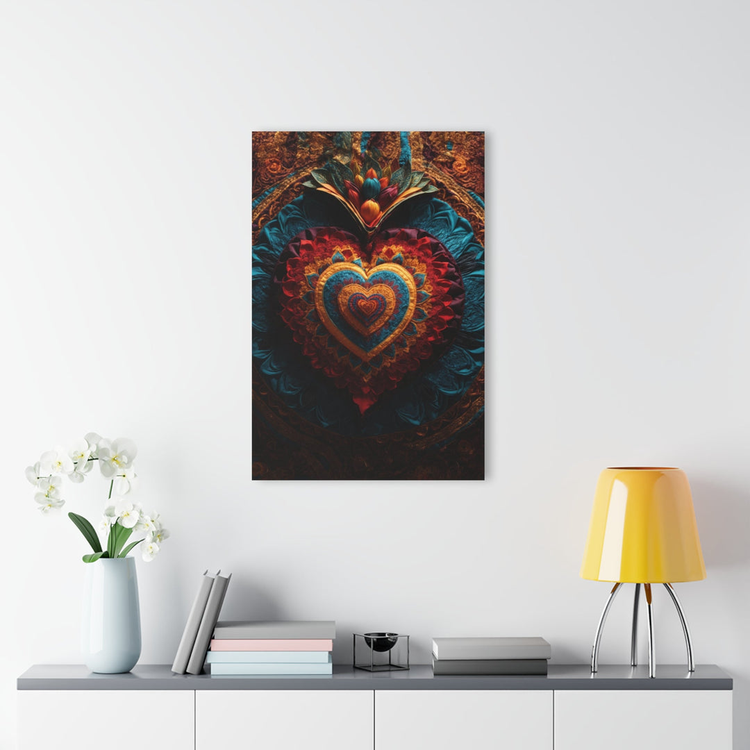 Floral Heart Tapestry - Acrylic Prints (French Cleat Hanging) - Home Decor - g(0D·IO) - 24" x 36" (Vertical) - 0.25'' -