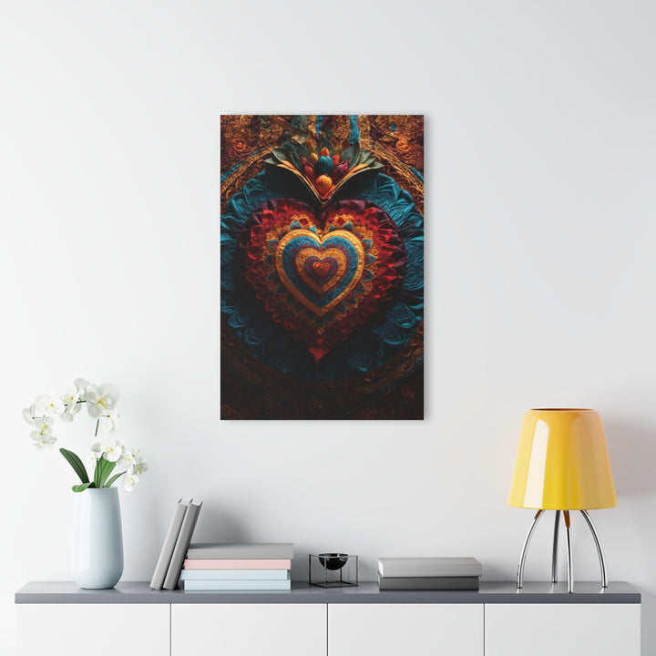 Floral Heart Tapestry - Acrylic Prints (French Cleat Hanging) - Home Decor - g(0D·IO) - 24" x 36" (Vertical) - 0.25'' -