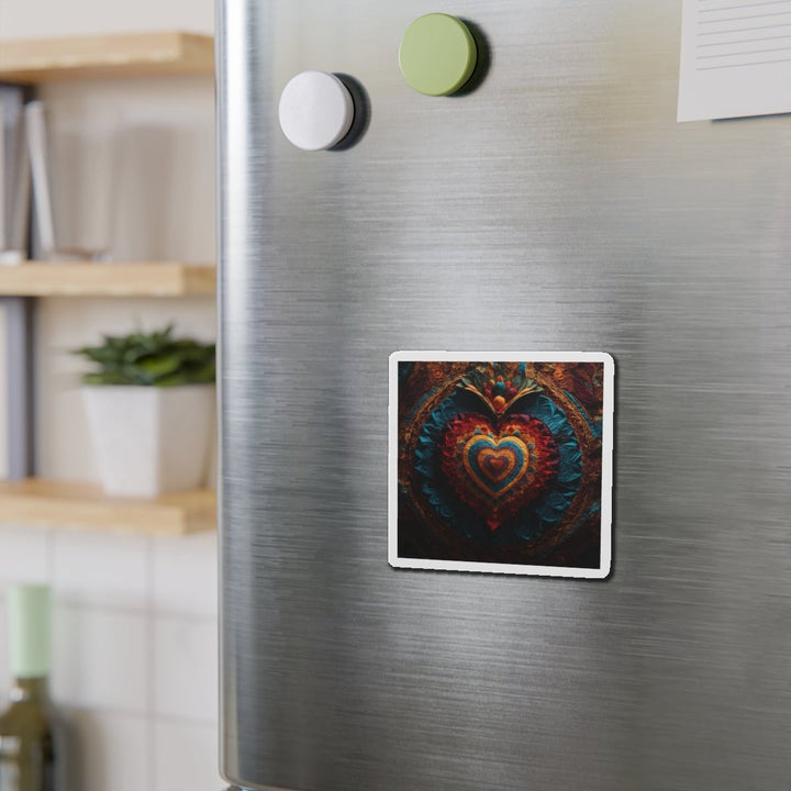 Floral Heart Tapestry - Die-cut Magnet - Home Decor - g(0D·IO) - 6 × 6" - Die-Cut - 1 pc