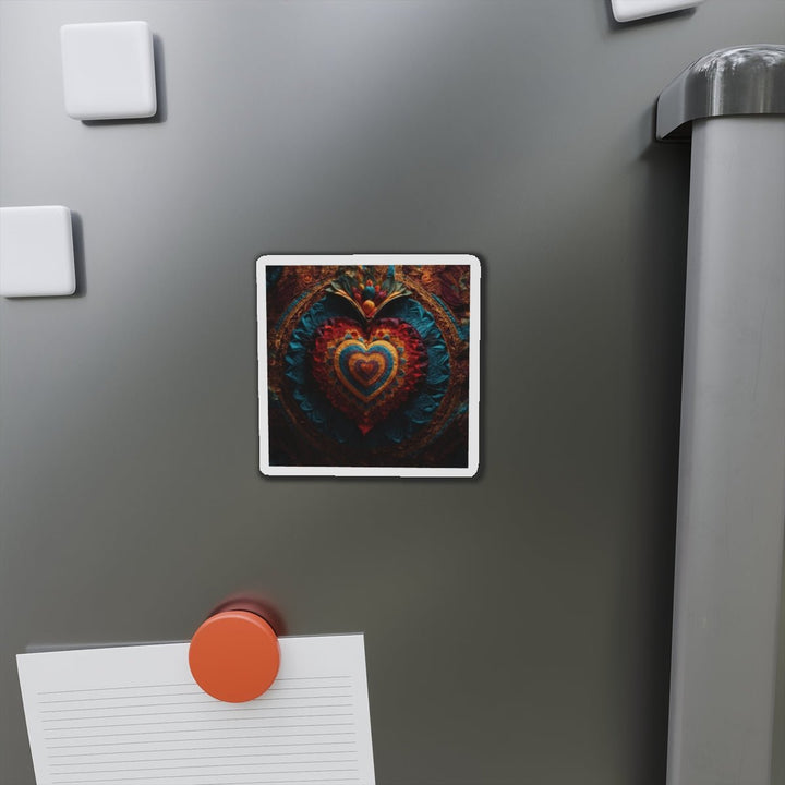Floral Heart Tapestry - Die-cut Magnet - Home Decor - g(0D·IO) - 6 × 6" - Die-Cut - 1 pc