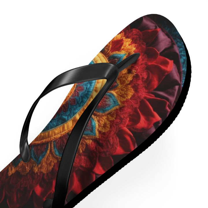 Floral Heart Tapestry - Flip Flops - Shoes - g(0D·IO) - XL - Black sole -