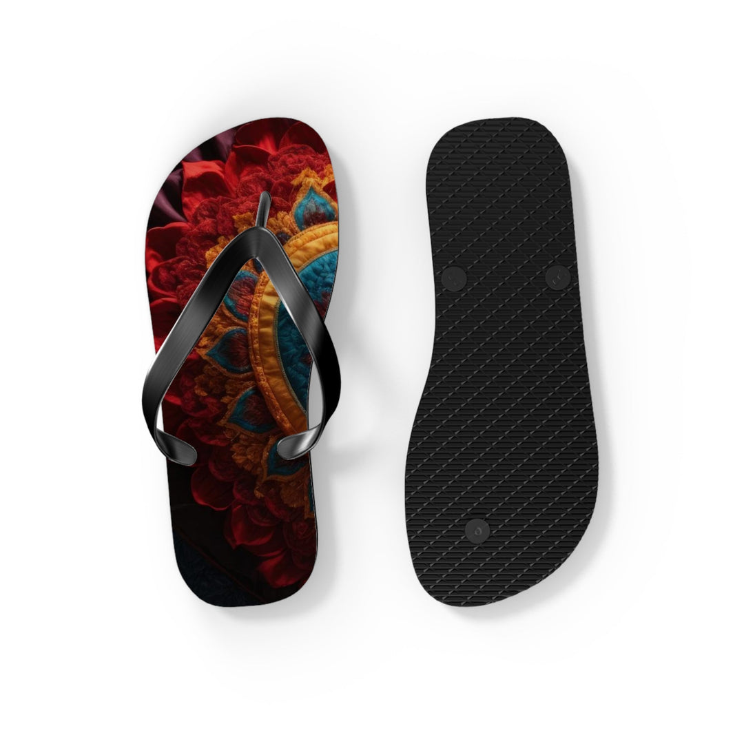 Floral Heart Tapestry - Flip Flops - Shoes - g(0D·IO) - XL - Black sole -