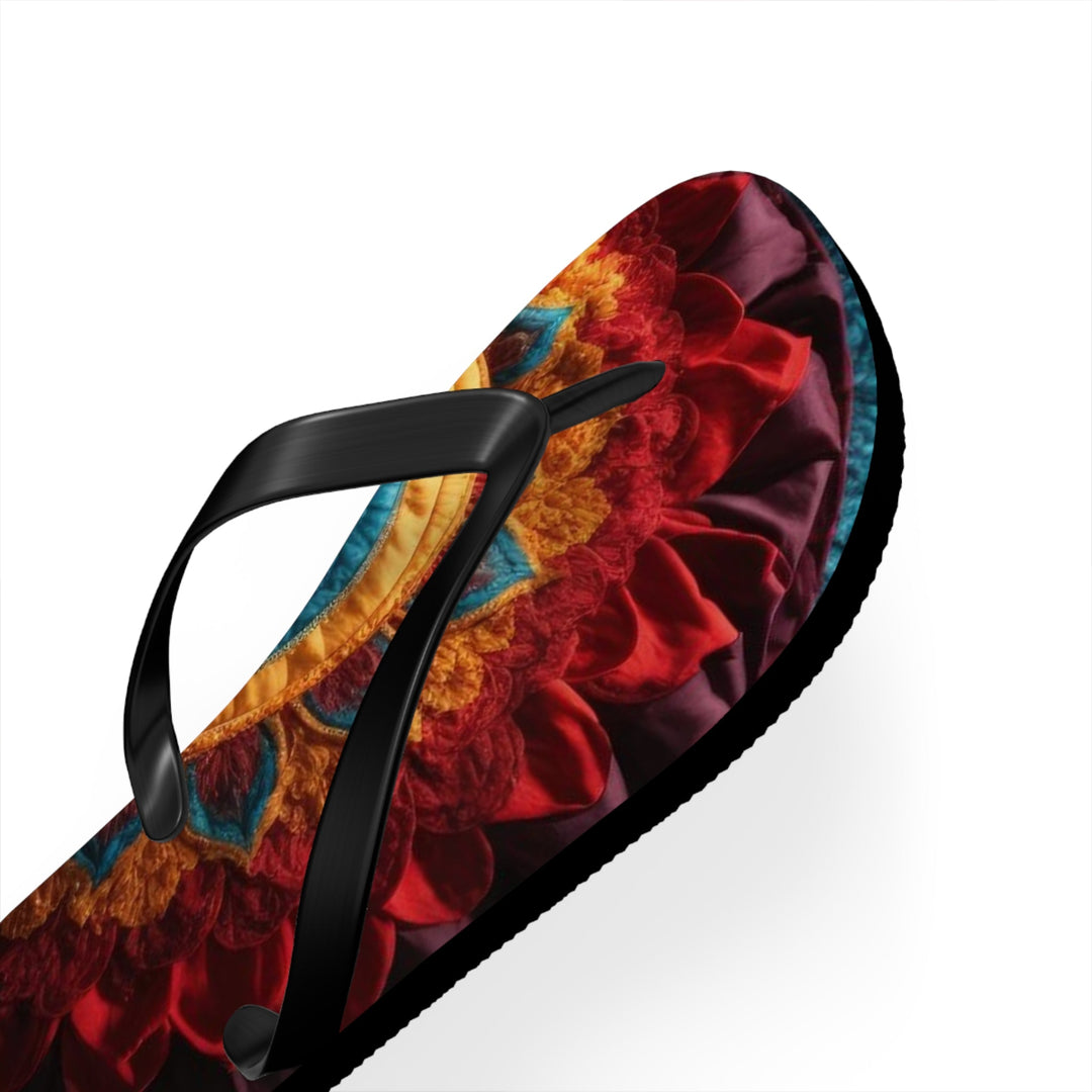 Floral Heart Tapestry - Flip Flops - Shoes - g(0D·IO) - XL - Black sole -