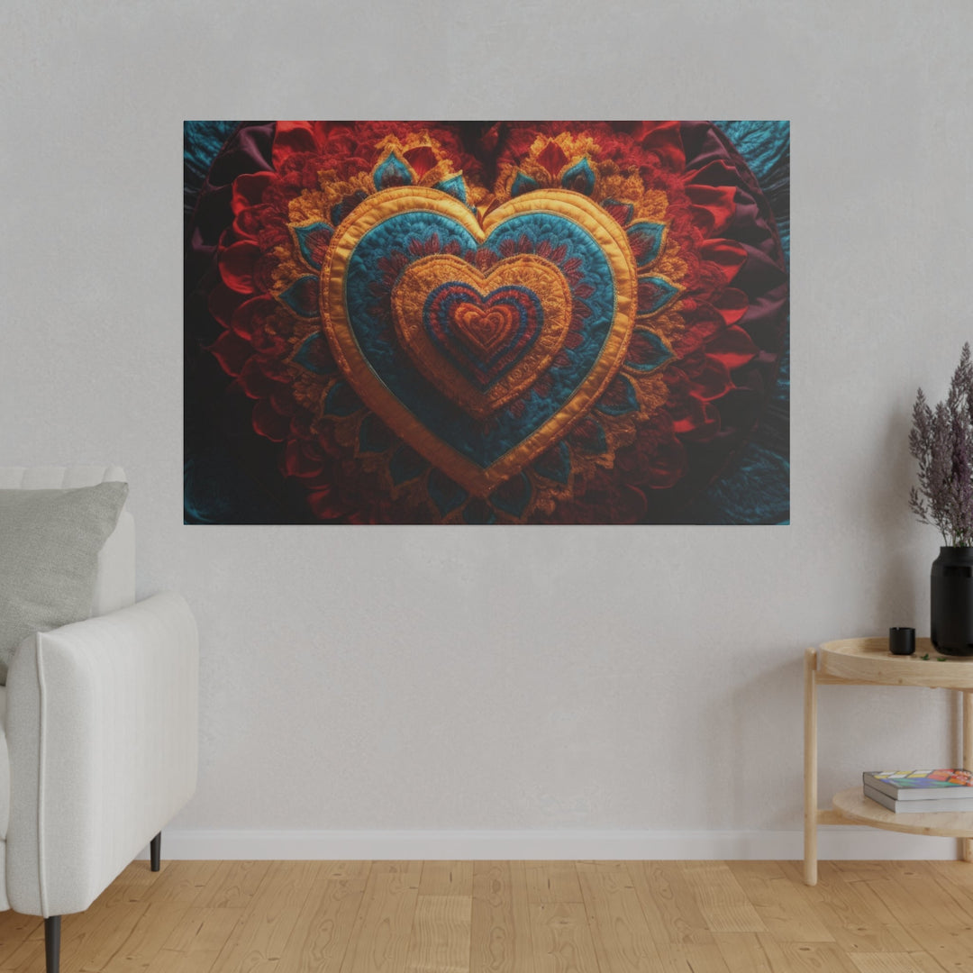 Floral Heart Tapestry - Matte Canvas - Canvas - g(0D·IO) - 32" x 32" (Square) - 0.75'' -