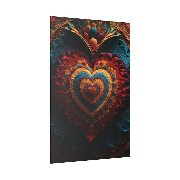 Floral Heart Tapestry - Matte Canvas - Canvas - g(0D·IO) - 32" x 32" (Square) - 0.75'' -