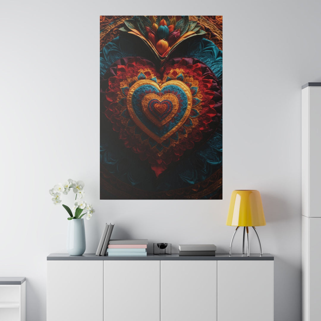 Floral Heart Tapestry - Matte Canvas - Canvas - g(0D·IO) - 32" x 32" (Square) - 0.75'' -