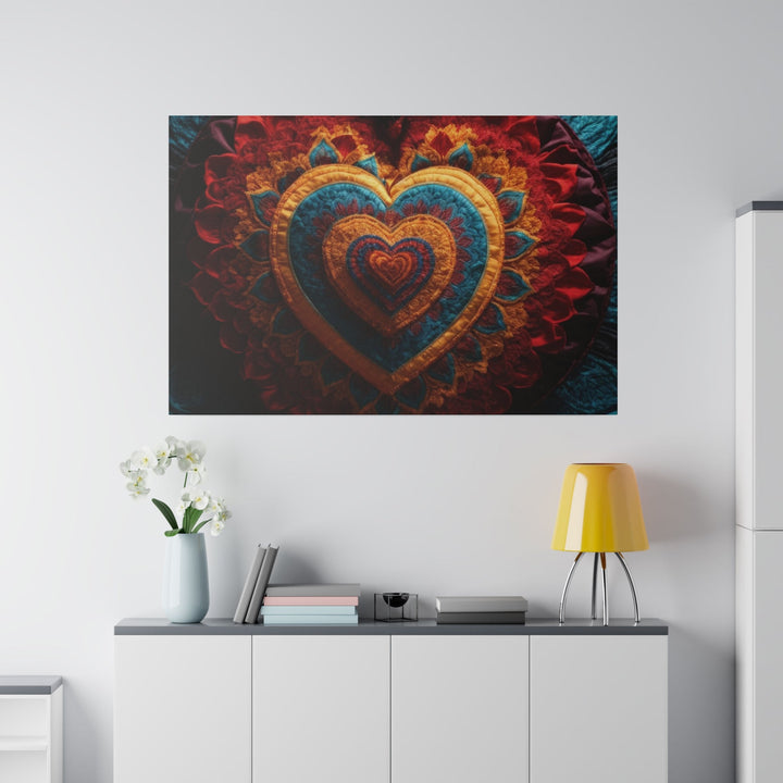 Floral Heart Tapestry - Matte Canvas - Canvas - g(0D·IO) - 32" x 32" (Square) - 0.75'' -