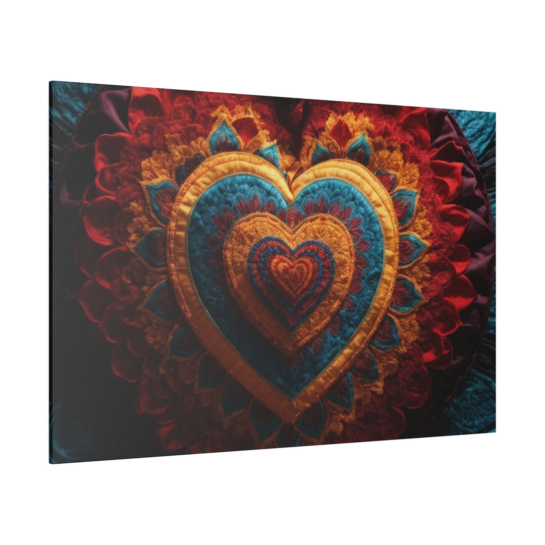 Floral Heart Tapestry - Matte Canvas - Canvas - g(0D·IO) - 32" x 32" (Square) - 0.75'' -