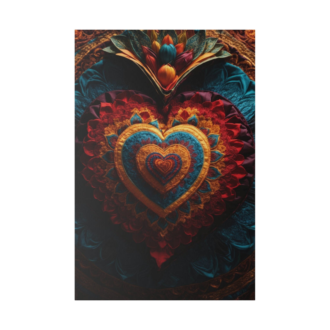 Floral Heart Tapestry - Matte Canvas - Canvas - g(0D·IO) - 32″ x 48″ (Vertical) - 0.75'' -