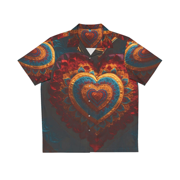 Floral Heart Tapestry - Men's Hawaiian Shirt - All Over Prints - g(0D·IO) - S - White -