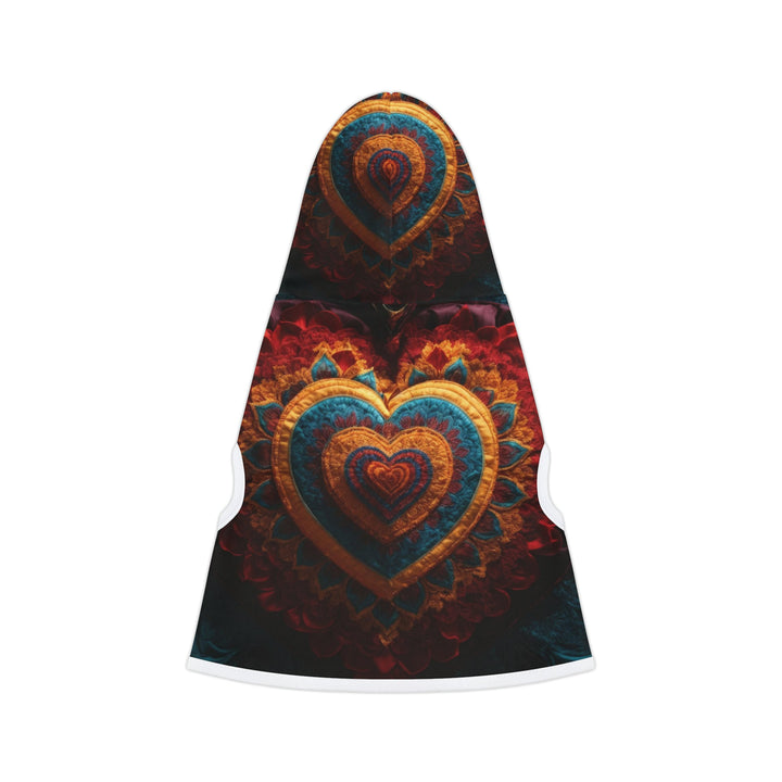 Floral Heart Tapestry - Pet Hoodie - Pets - g(0D·IO) - XXS - Black Rib -