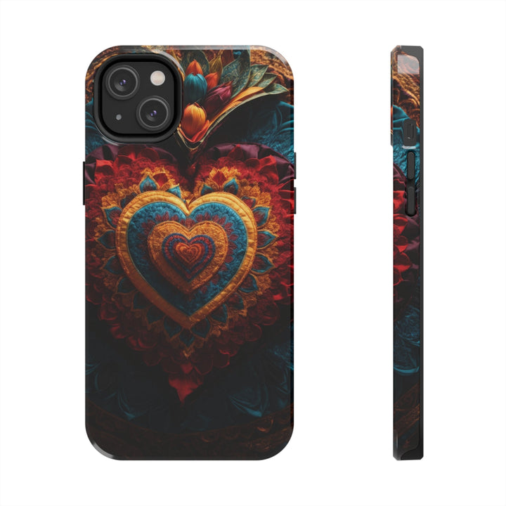 Floral Heart Tapestry - Tough Phone Case - Phone Case - g(0D·IO) - iPhone 14 Plus - -