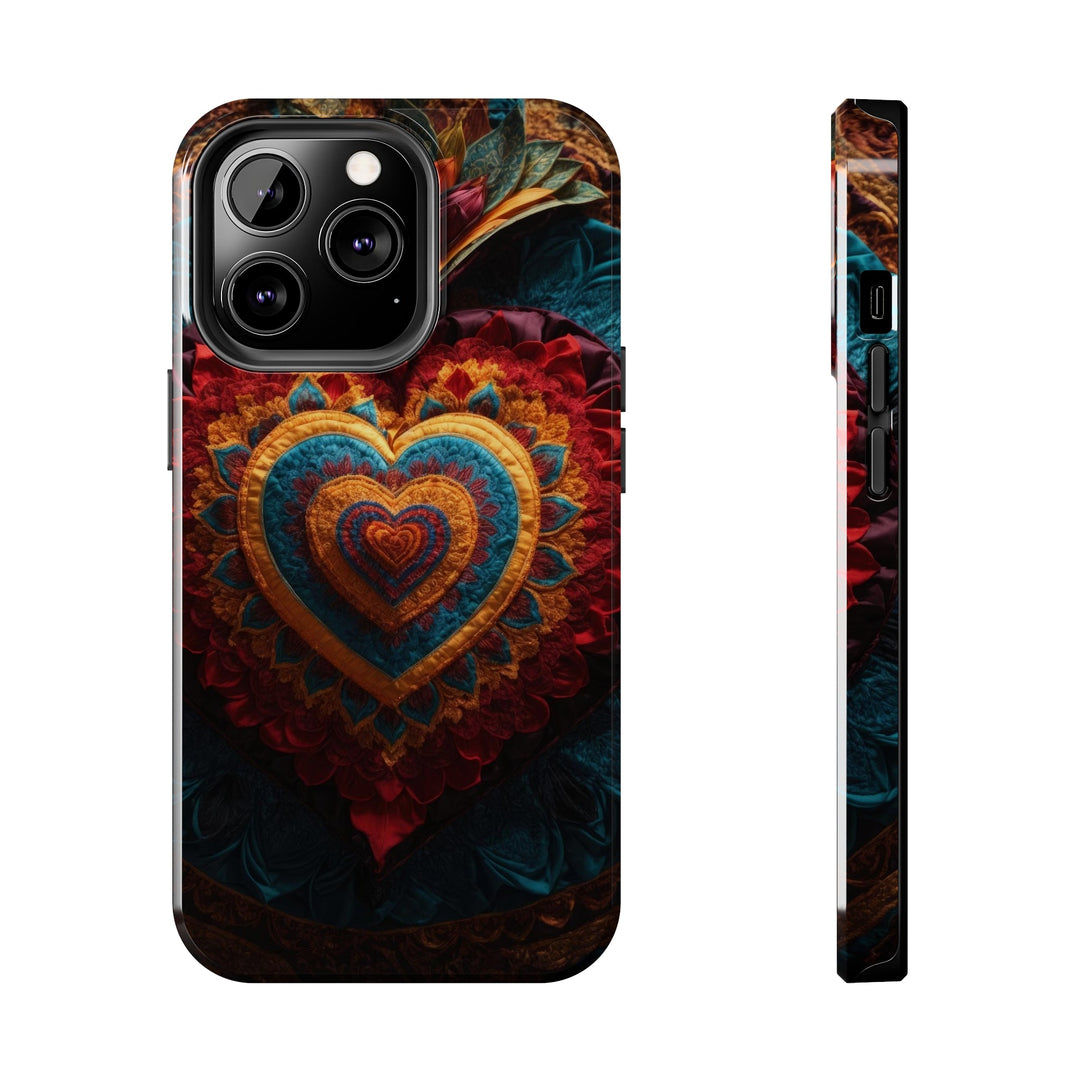 Floral Heart Tapestry - Tough Phone Case - Phone Case - g(0D·IO) - iPhone 13 Pro - -