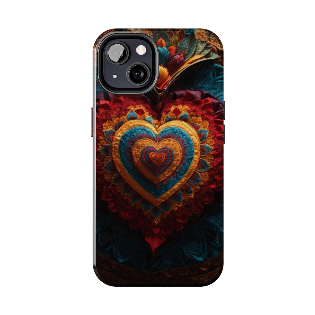 Floral Heart Tapestry - Tough Phone Case - Phone Case - g(0D·IO) - iPhone 13 Mini - -