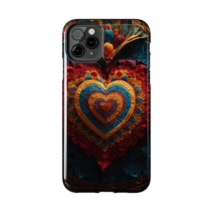 Floral Heart Tapestry - Tough Phone Case - Phone Case - g(0D·IO) - iPhone 13 Mini - -