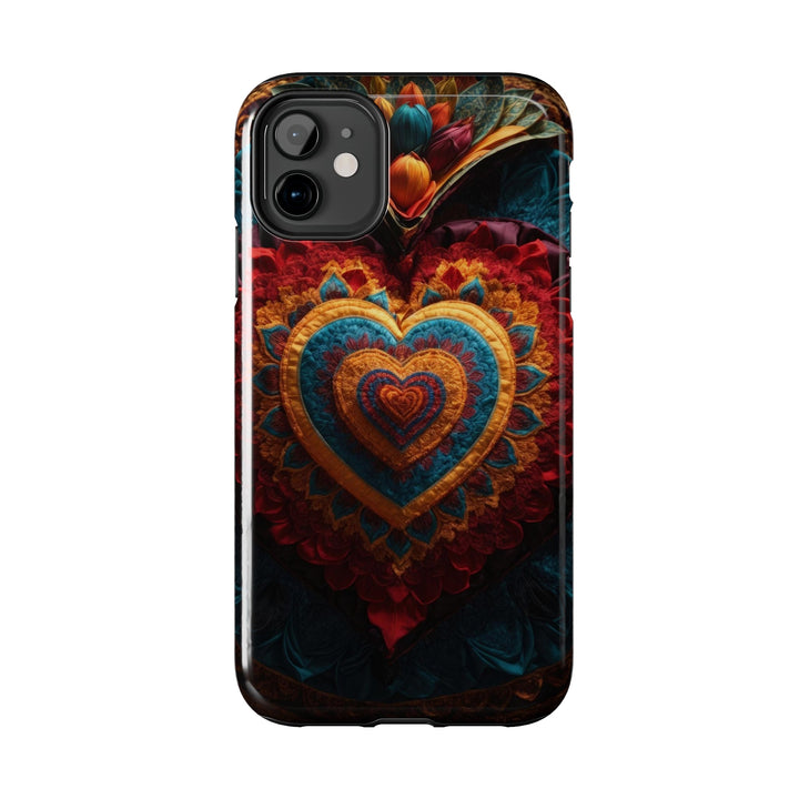 Floral Heart Tapestry - Tough Phone Case - Phone Case - g(0D·IO) - iPhone 13 Mini - -