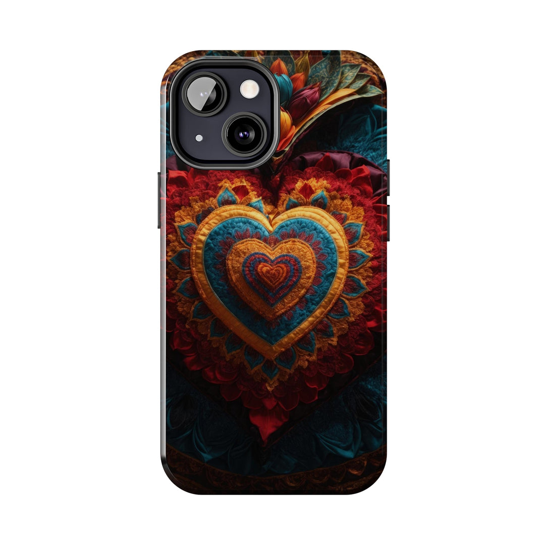 Floral Heart Tapestry - Tough Phone Case - Phone Case - g(0D·IO) - iPhone 13 Mini - -