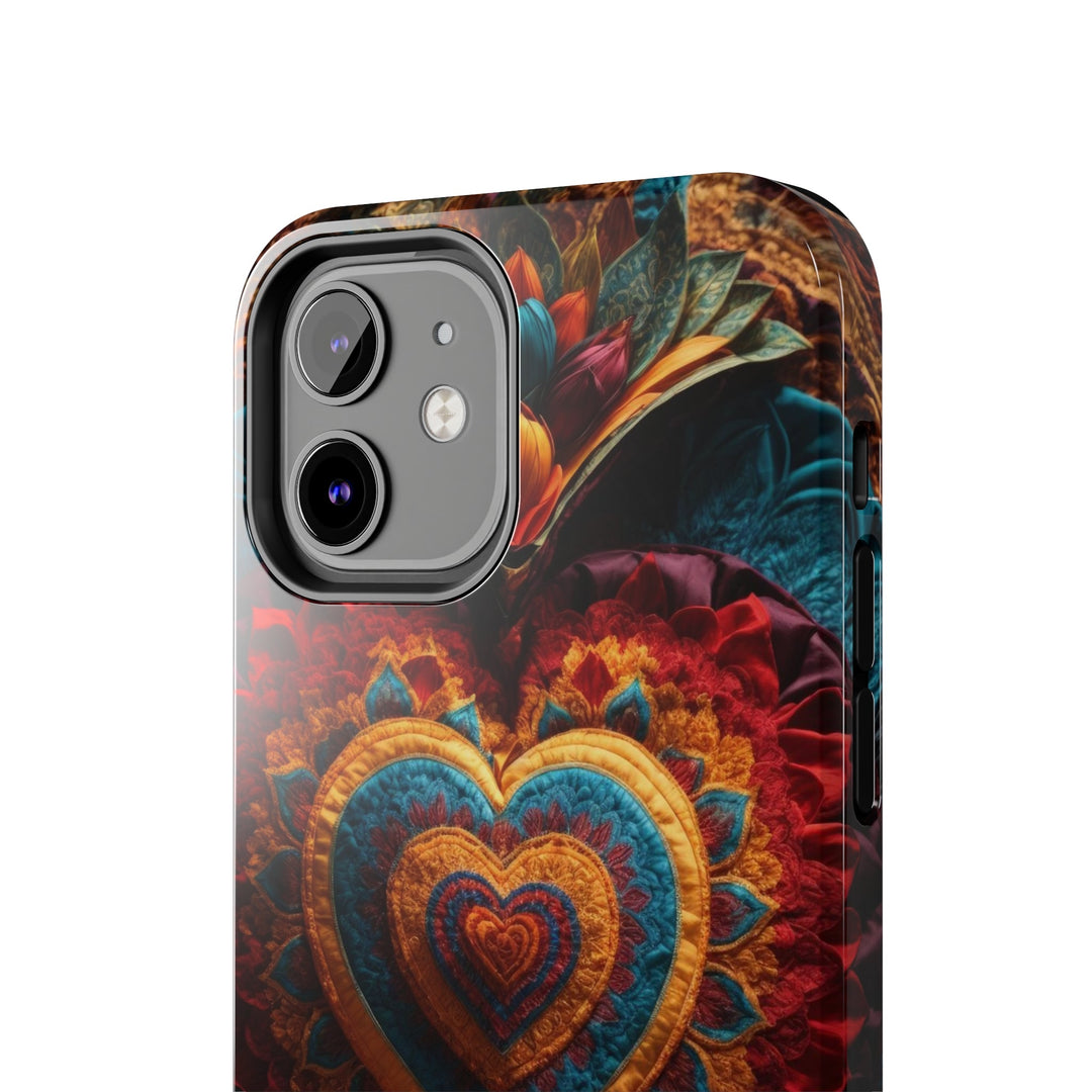 Floral Heart Tapestry - Tough Phone Case - Phone Case - g(0D·IO) - iPhone 13 Mini - -