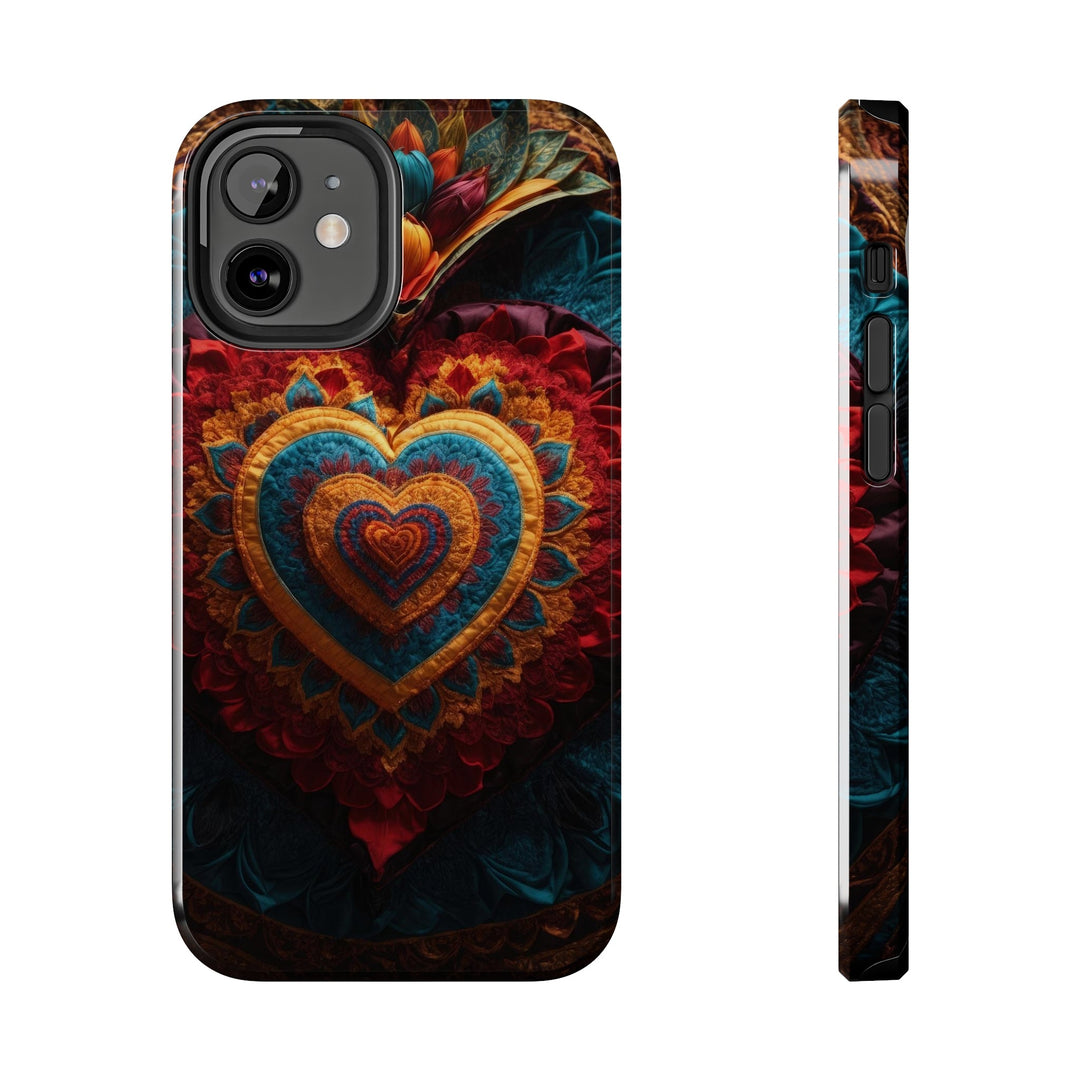 Floral Heart Tapestry - Tough Phone Case - Phone Case - g(0D·IO) - iPhone 12 Mini - -