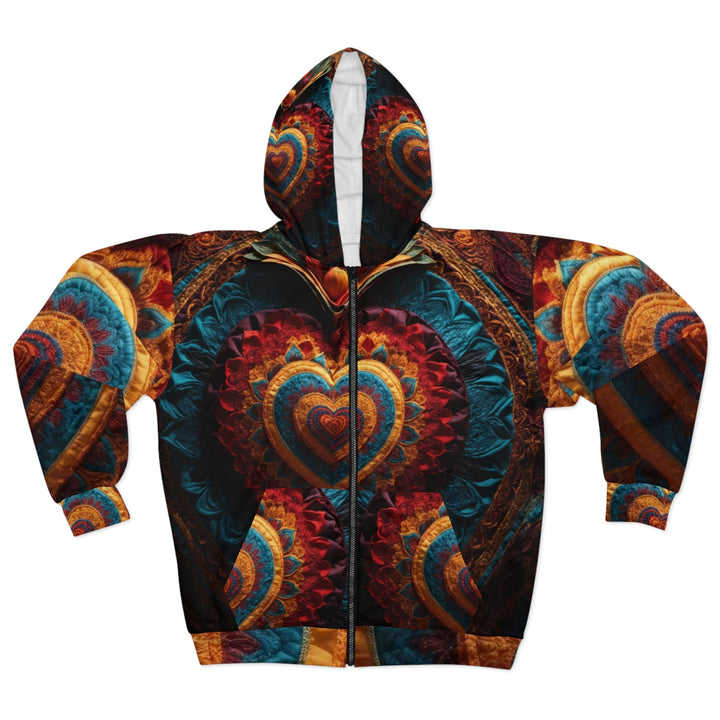 Floral Heart Tapestry - Unisex Zip Hoodie - All Over Prints - g(0D·IO) - XS - -