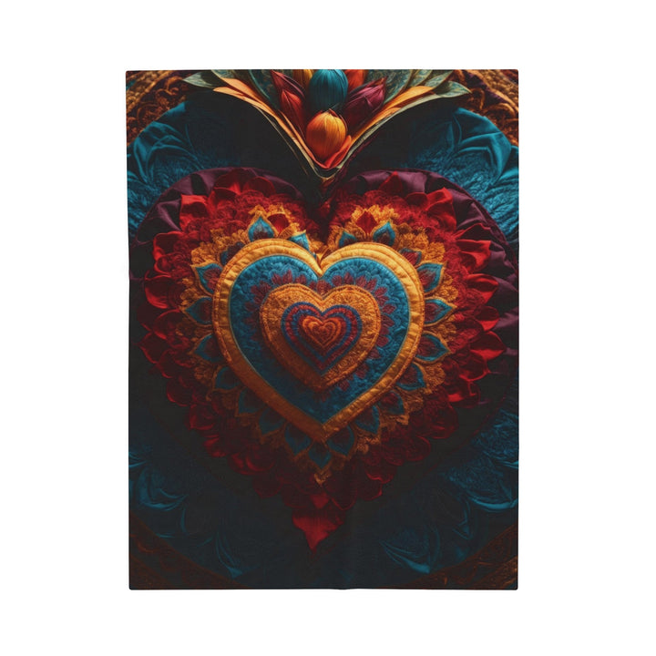 Floral Heart Tapestry - Velveteen Plush Blanket - All Over Prints - g(0D·IO) - 30" × 40" - -