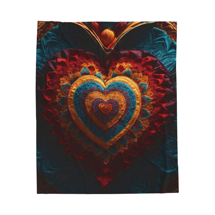 Floral Heart Tapestry - Velveteen Plush Blanket - All Over Prints - g(0D·IO) - 50" × 60" - -