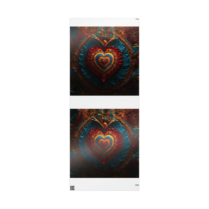 Floral Heart Tapestry - Wrapping Paper - Home Decor - g(0D·IO) - 30'' x 72'' - Glossy -