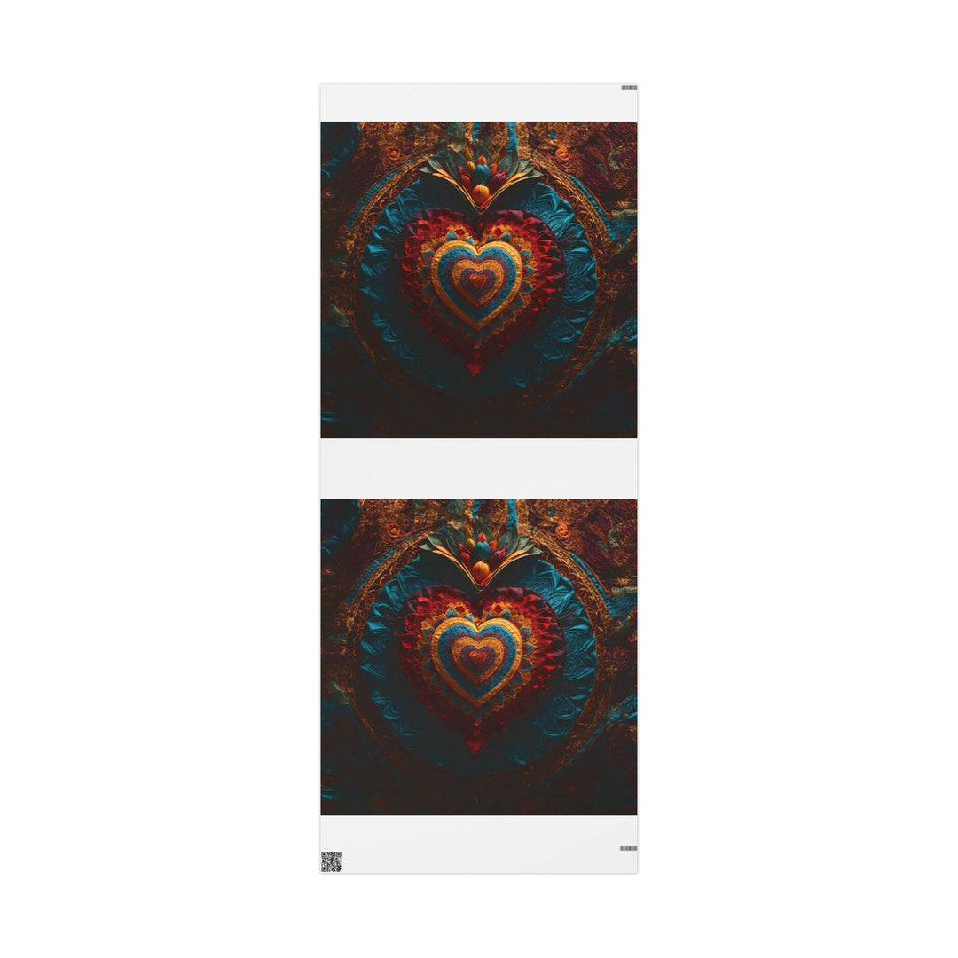 Floral Heart Tapestry - Wrapping Paper - Home Decor - g(0D·IO) - 30'' x 72'' - Matte -