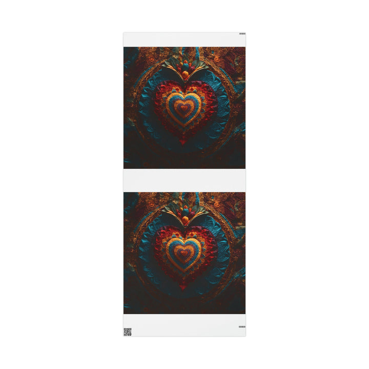 Floral Heart Tapestry - Wrapping Paper - Home Decor - g(0D·IO) - 30'' x 72'' - Matte -