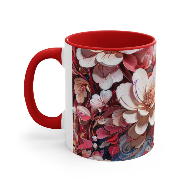 Floral Marble Whirls - Accent Coffee Mug - Mug - g(0D·IO) - Pink - 11oz -