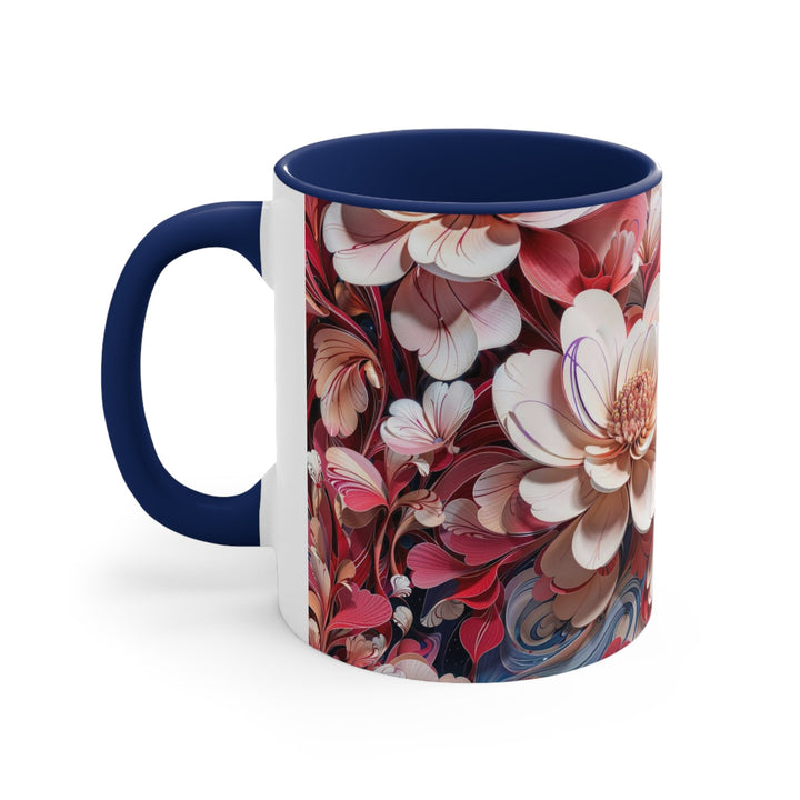 Floral Marble Whirls - Accent Coffee Mug - Mug - g(0D·IO) - Pink - 11oz -