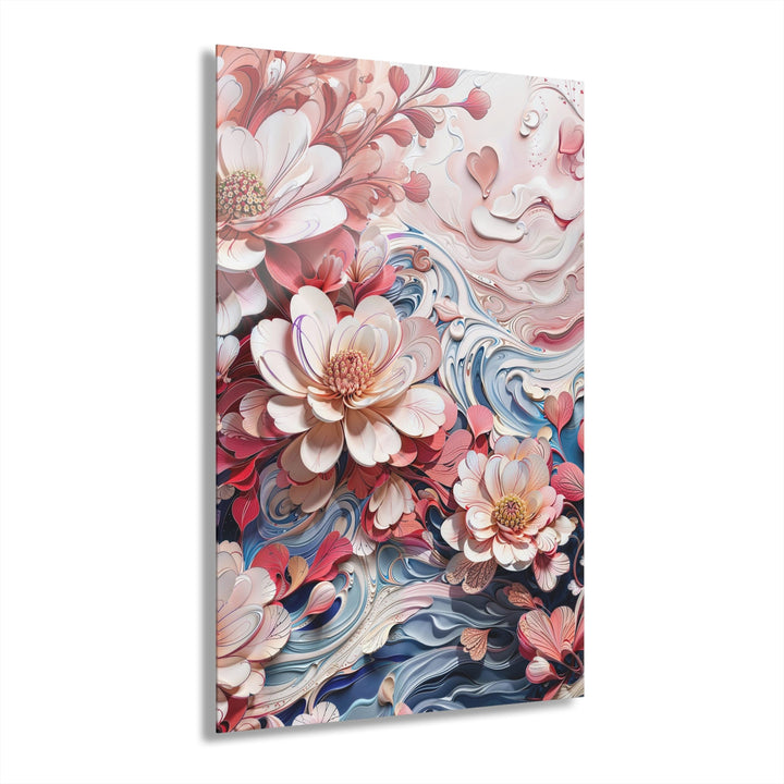 Floral Marble Whirls - Acrylic Prints (French Cleat Hanging) - Home Decor - g(0D·IO) - 24" x 36" (Vertical) - 0.25'' -