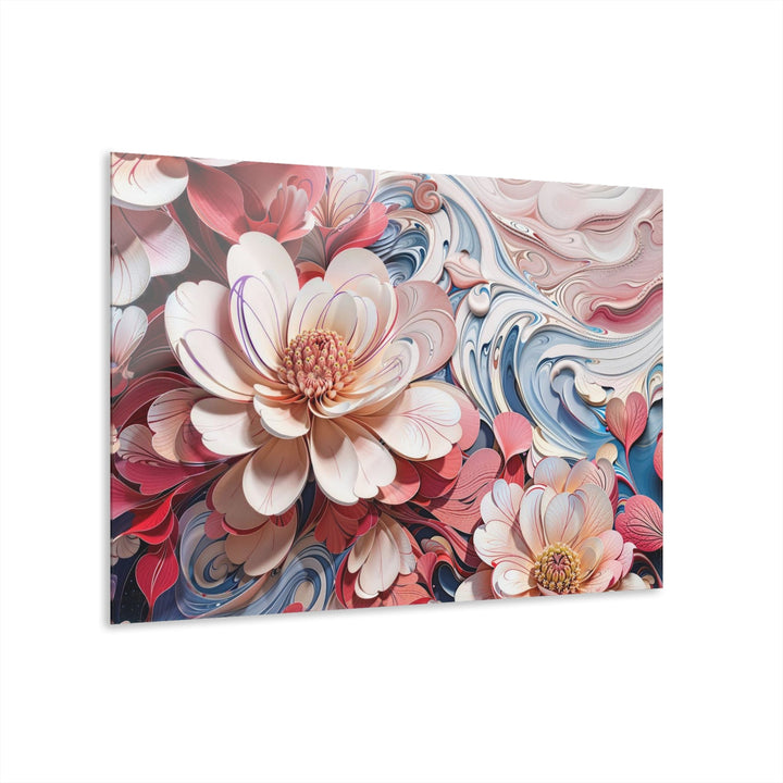 Floral Marble Whirls - Acrylic Prints (French Cleat Hanging) - Home Decor - g(0D·IO) - 36" x 24" (Horizontal) - 0.25'' -