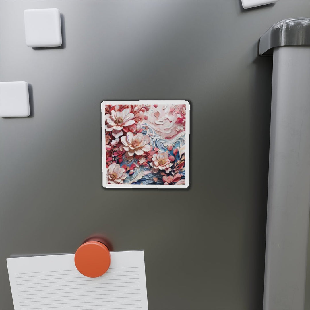 Floral Marble Whirls - Die-cut Magnet - Home Decor - g(0D·IO) - 6 × 6" - Die-Cut - 1 pc