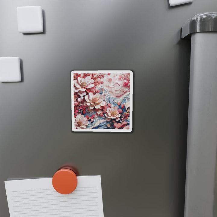 Floral Marble Whirls - Die-cut Magnet - Home Decor - g(0D·IO) - 6 × 6" - Die-Cut - 1 pc