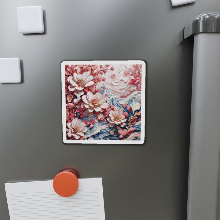 Floral Marble Whirls - Die-cut Magnet - Home Decor - g(0D·IO) - 6 × 6" - Die-Cut - 1 pc