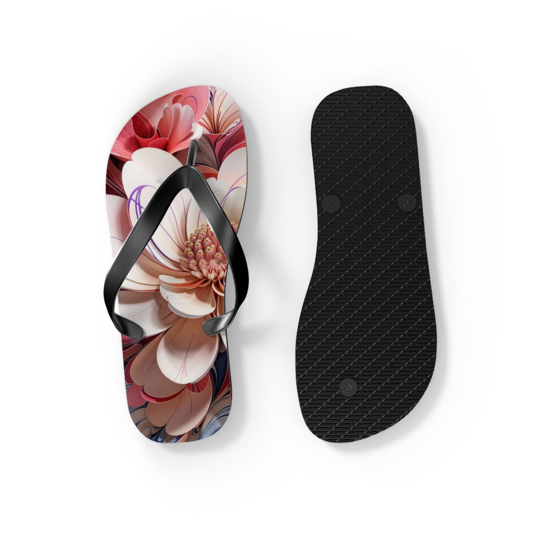 Floral Marble Whirls - Flip Flops - Shoes - g(0D·IO) - XL - Black sole -